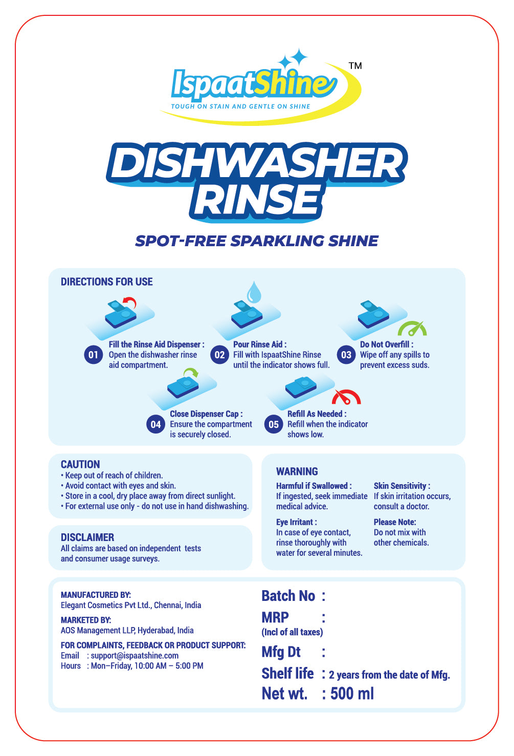 Ispaat Shine Diswasher Rinse